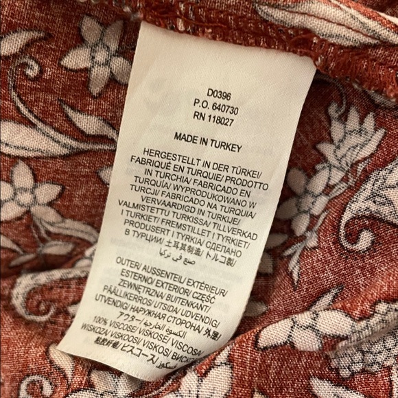 Boden Button Through Midi Tea Dress Floral Long Sleeve Dress - Brown - Picture 5 of 6